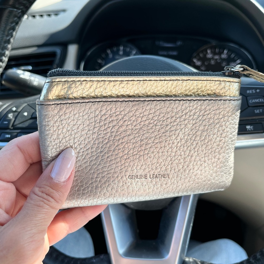 Gold and Silver Leather Coin Purse